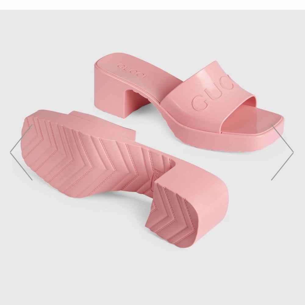 Pink Gucci Jelly Slides Gem
